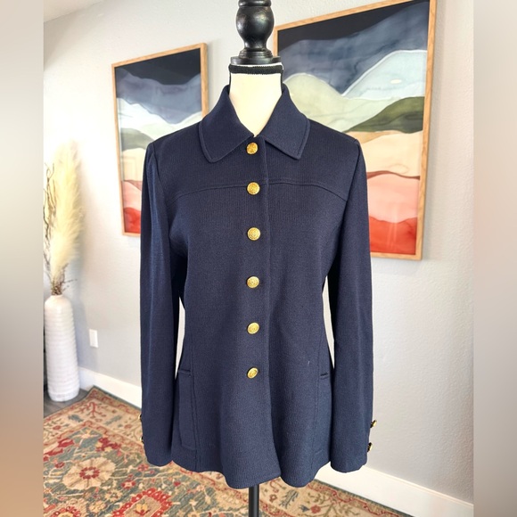 St. John Collection Navy Blazer with Gold Buttons